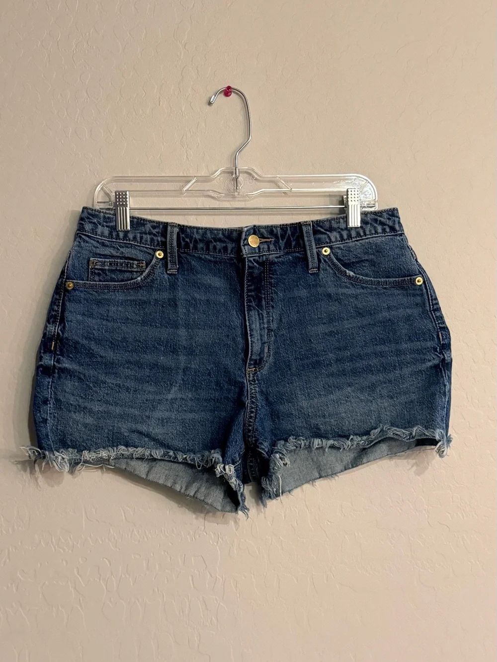 Universal Thread Dark Blue Frayed Hem Denim Jean Shorts